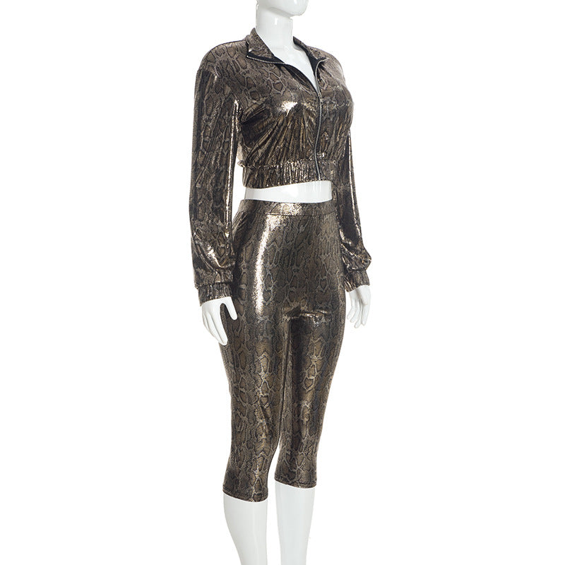 Women’s Cropped Jacket and Capri Pants Set
