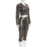 Women’s Cropped Jacket and Capri Pants Set