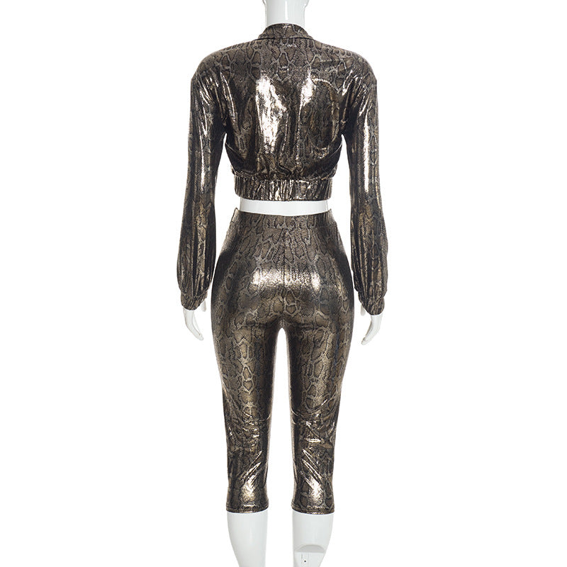Women’s Cropped Jacket and Capri Pants Set