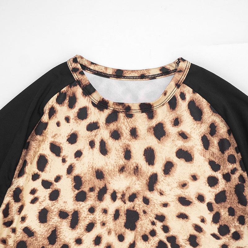 Women’s Leopard Print Top and Shorts Set