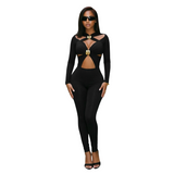 Women’s Cutout Long Sleeve Slim Fit Jumpsuit