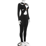 Women’s Cutout Long Sleeve Slim Fit Jumpsuit