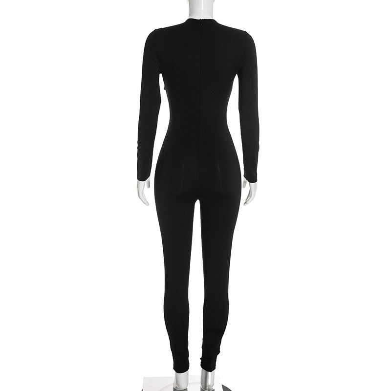 Women’s Cutout Long Sleeve Slim Fit Jumpsuit