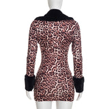 Women’s Leopard Print Dress and Jacket Set