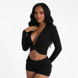 Women’s Long Sleeve Twist Front Crop Top