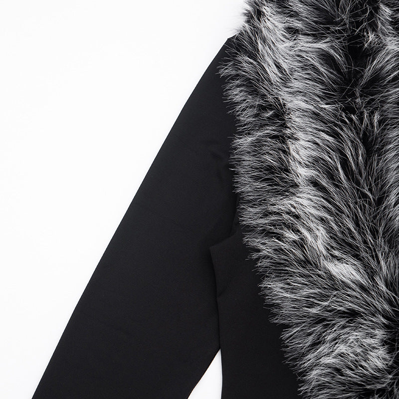 Women’s Faux Fur Collar Long Sleeve Top