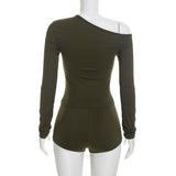 Women’s One Shoulder Top and Shorts Set