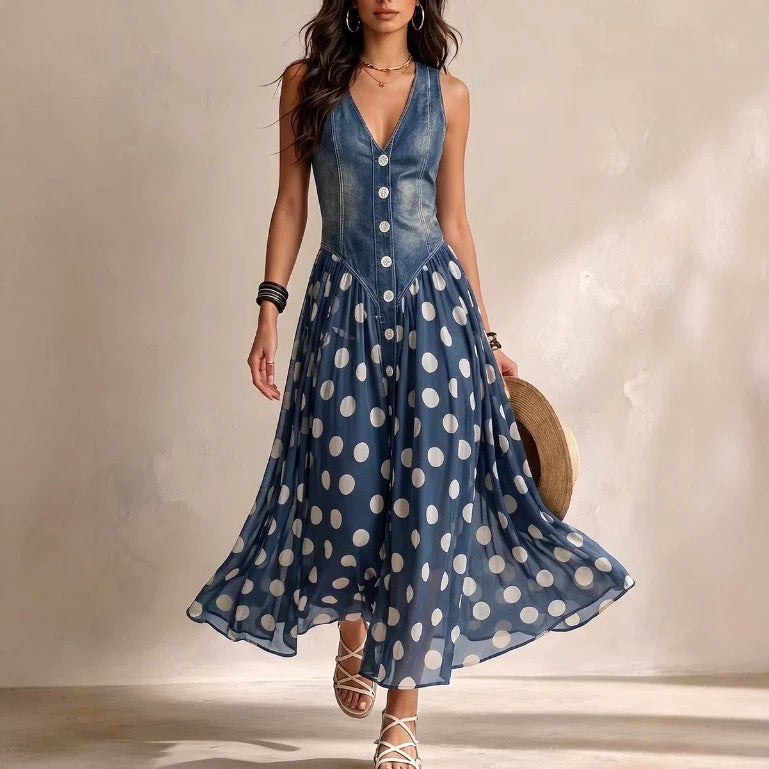 Women’s Polka Dot  Maxi Dress