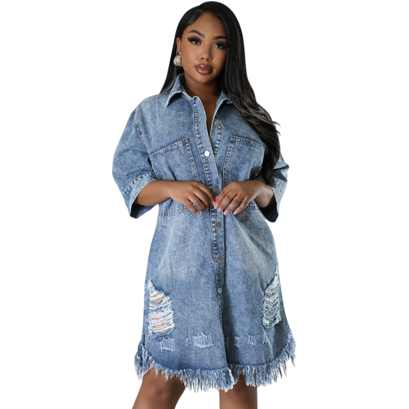 Women’s Distressed  Shirt Dress