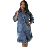Women’s Distressed  Shirt Dress