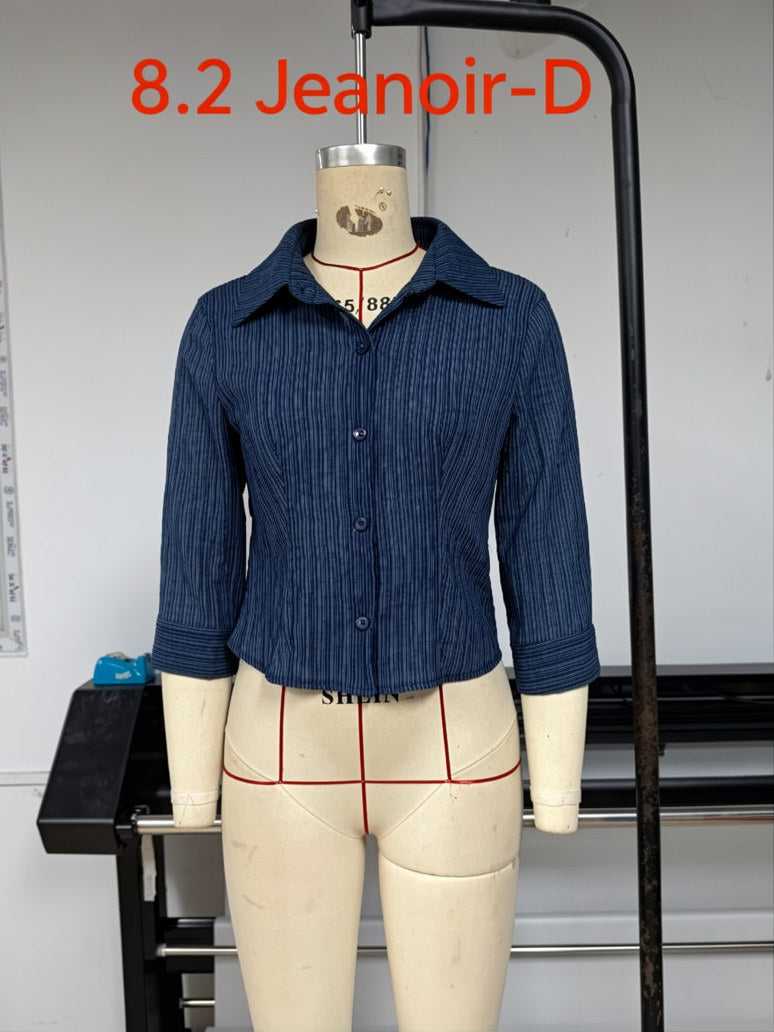 Women’s Pleated Button Front Long Sleeve Top