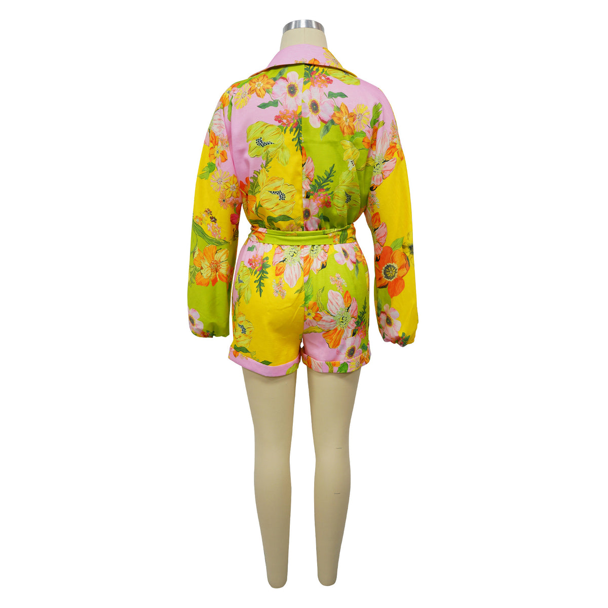 Women’s Floral Belted Blazer Shorts Set
