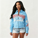 Women’s Graphic Zip-Up Bomber Jacket