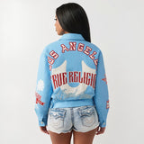 Women’s Graphic Zip-Up Bomber Jacket