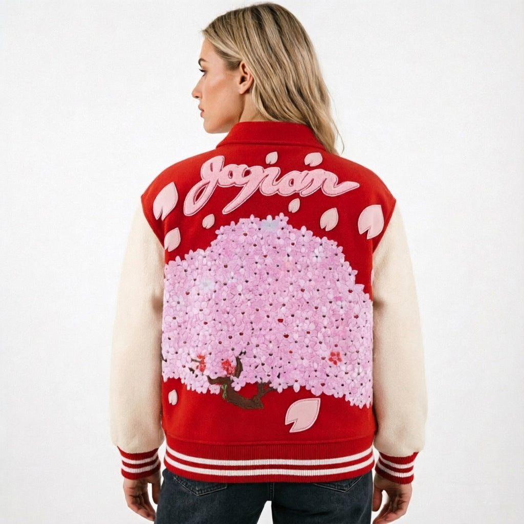 Women’s Floral Embroidered Varsity Jacket