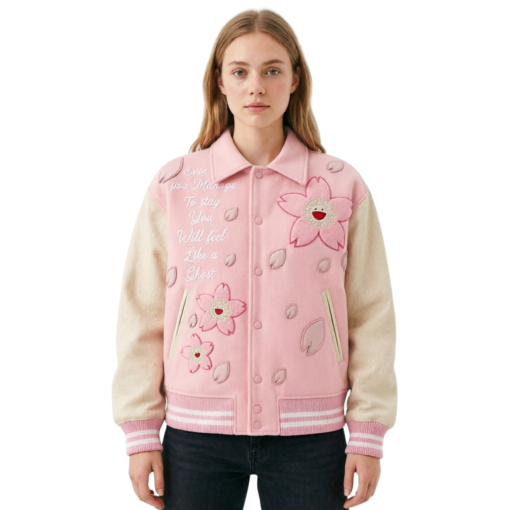 Women’s Floral Embroidered Varsity Jacket