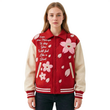 Women’s Floral Embroidered Varsity Jacket