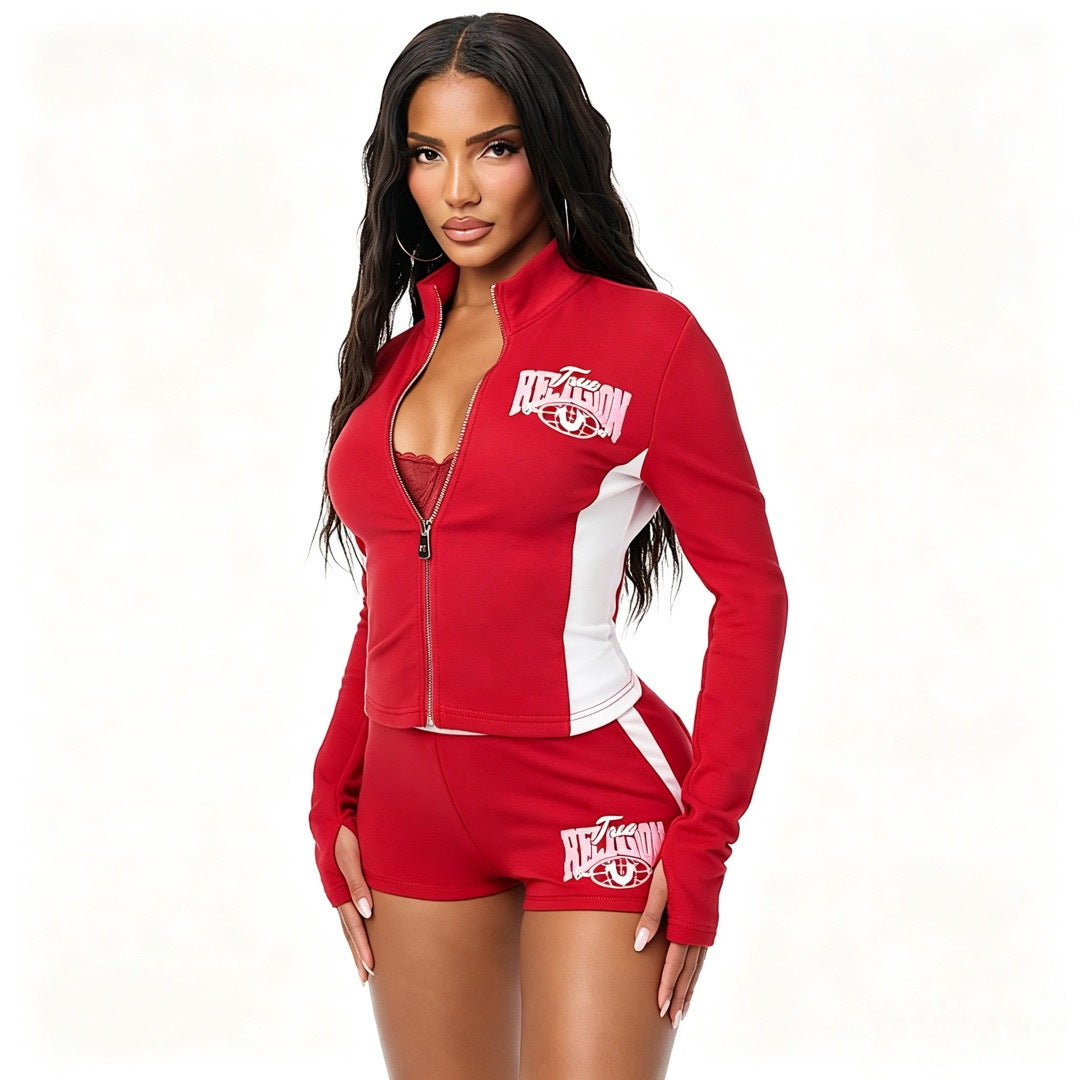 Women’s Zip-Up Jacket and Shorts Set