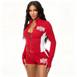 Women’s Zip-Up Jacket and Shorts Set