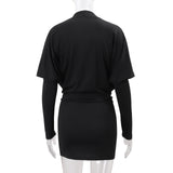 Women’s Draped Cowl Neck Mini Dress