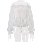 Women’s Lace Off Shoulder Ruffle Romper