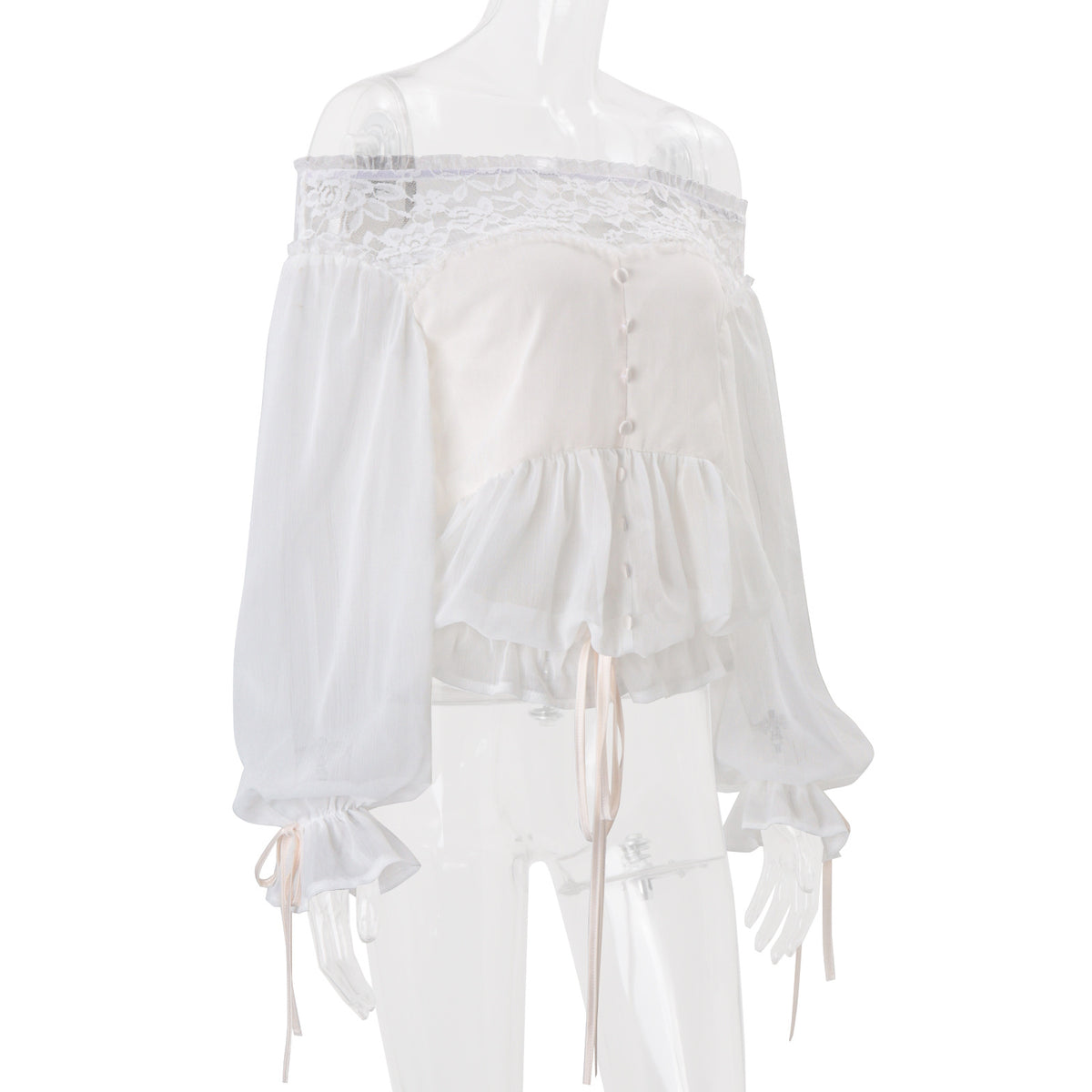 Women’s Lace Off Shoulder Ruffle Romper
