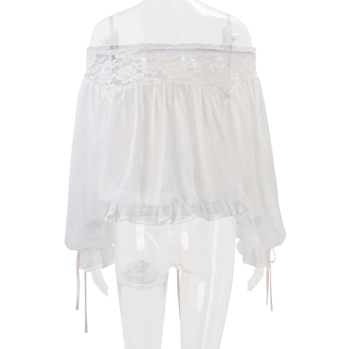 Women’s Lace Off Shoulder Ruffle Romper