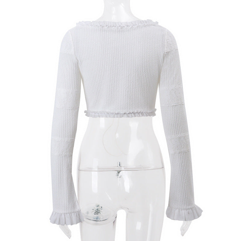 Women’s Ruffle Crop Top and Mini Skirt Set