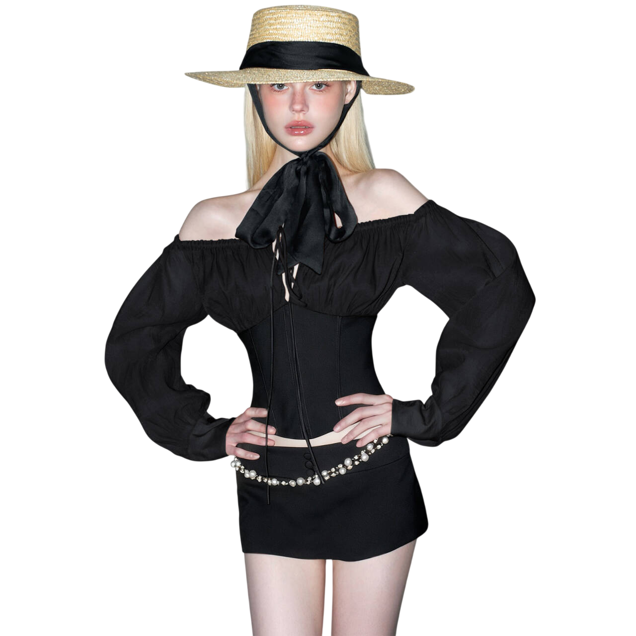 Women’s Off Shoulder Corset Mini Skirt Set