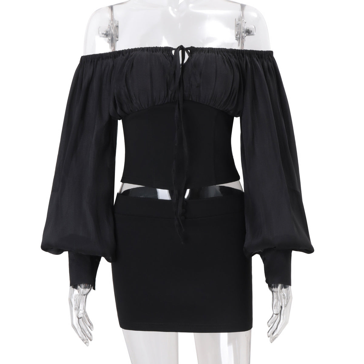Women’s Off Shoulder Corset Mini Skirt Set