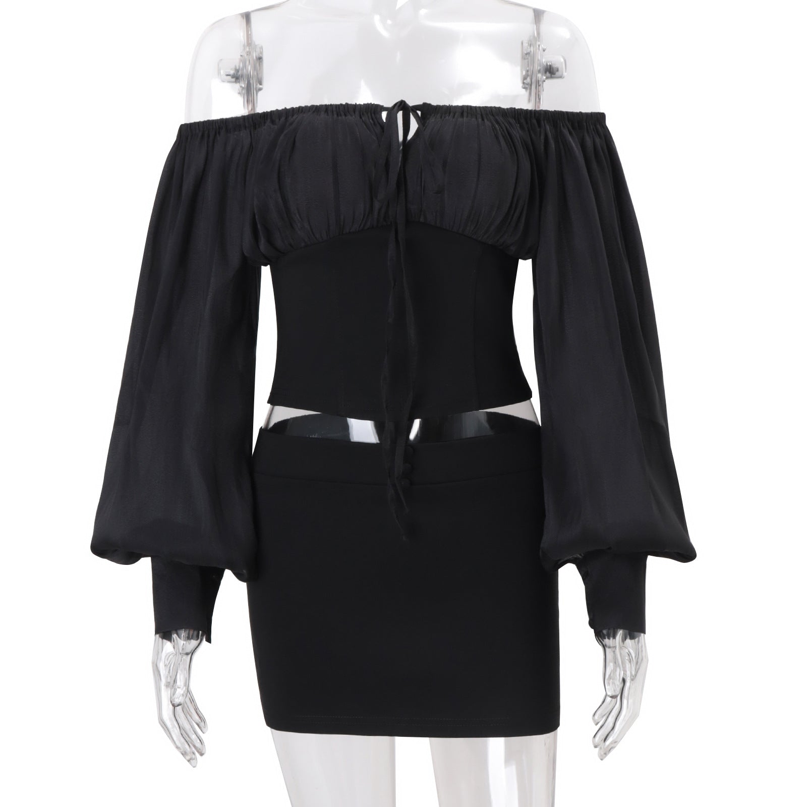 Women’s Off Shoulder Corset Mini Skirt Set