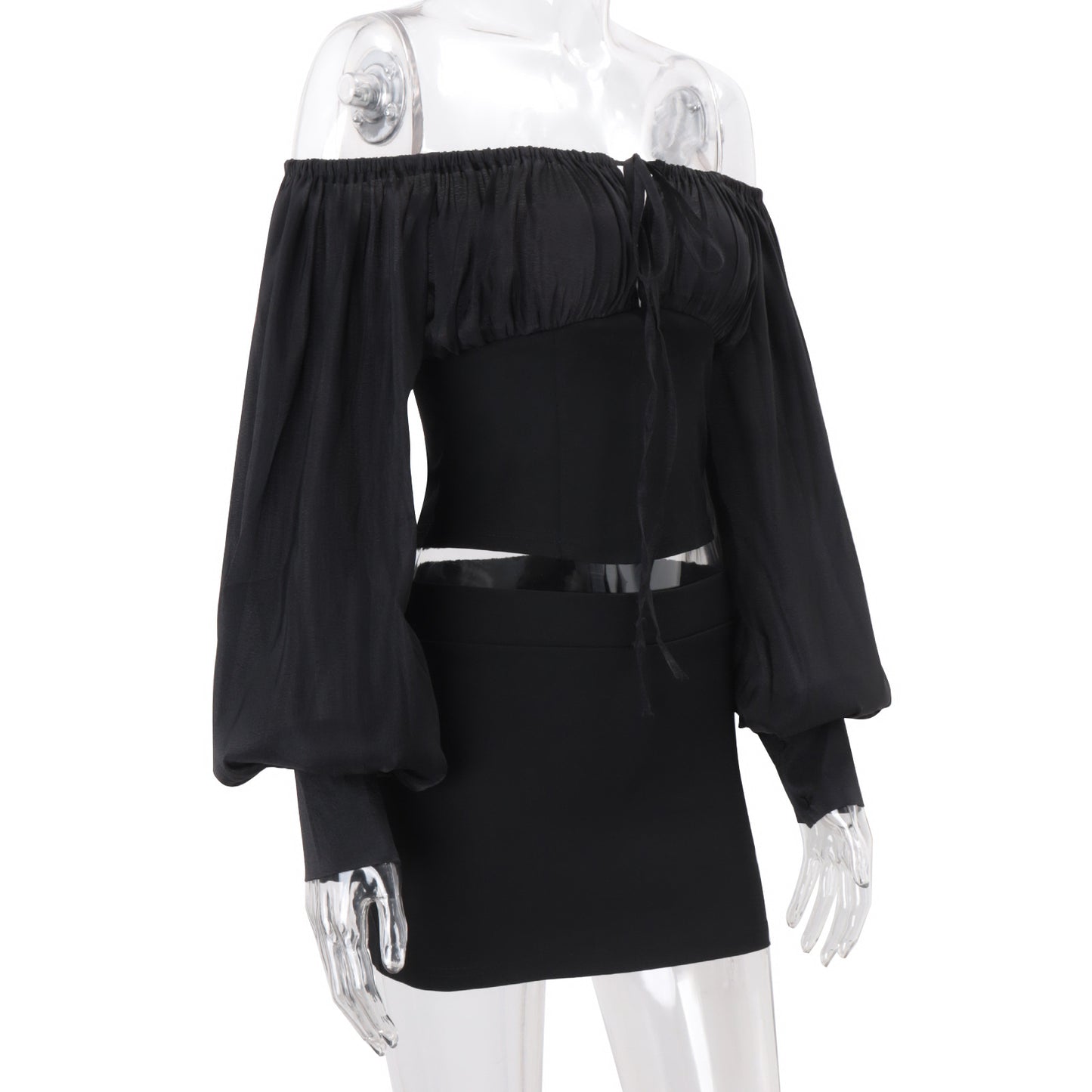 Women’s Off Shoulder Corset Mini Skirt Set