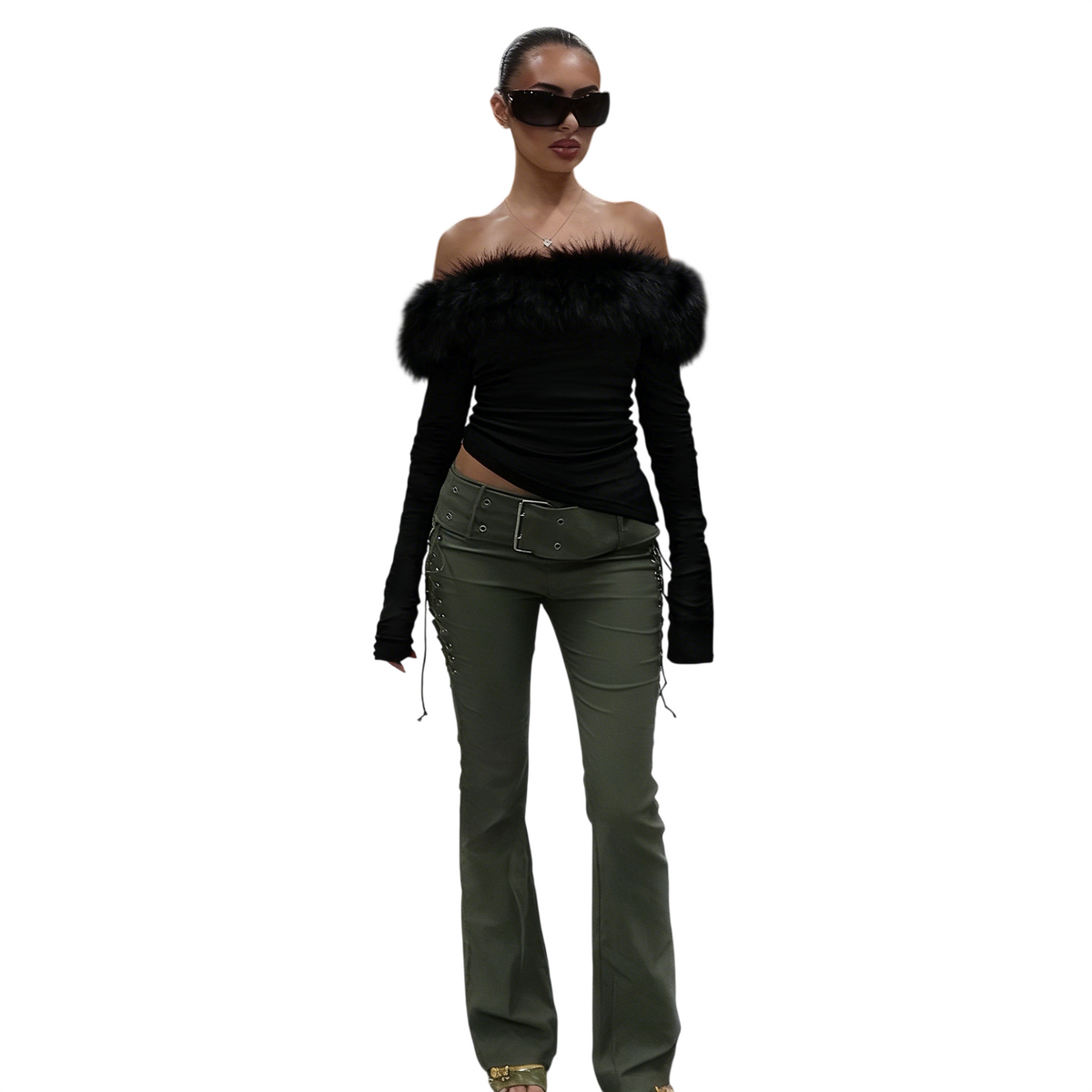 Women’s Off Shoulder  Trim Top