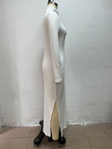 Women’s Ribbed Zip Front Maxi Dress
