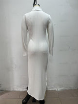 Women’s Ribbed Zip Front Maxi Dress