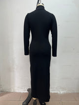 Women’s Ribbed Zip Front Maxi Dress