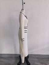 Women’s Contrast Trim Button Front Midi Dress