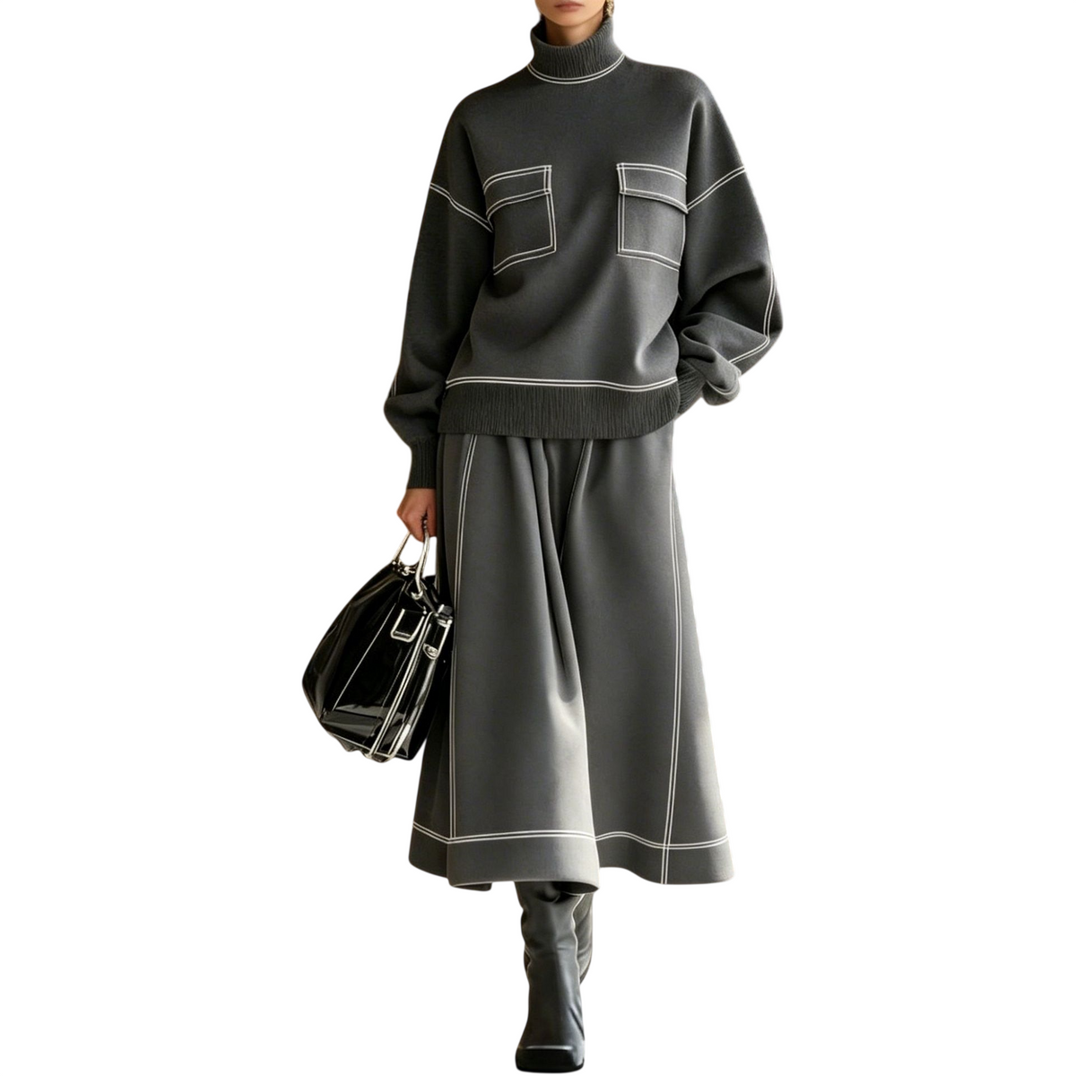 Women’s Two-Piece Sweater Skirt Set