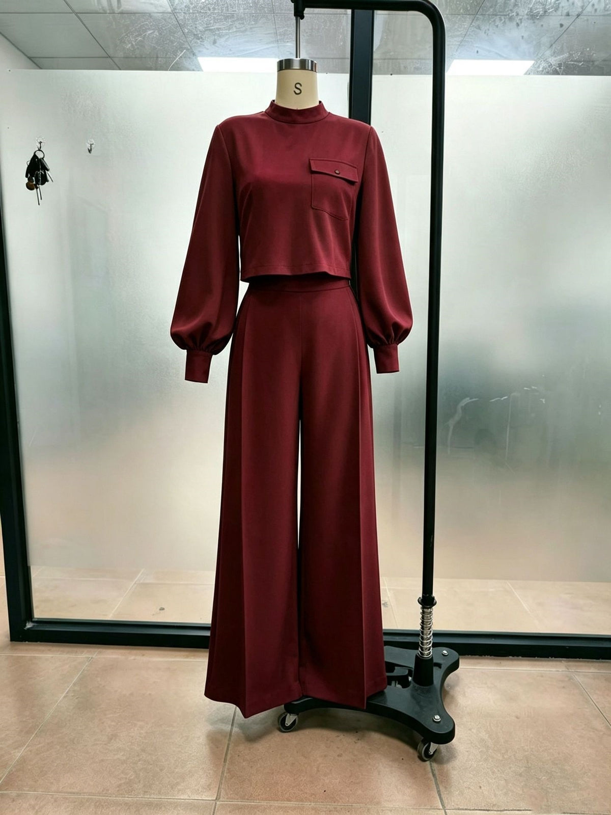 Women’s Cropped Top & Wide Leg Pants Set