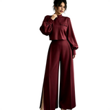 Women’s Cropped Top & Wide Leg Pants Set