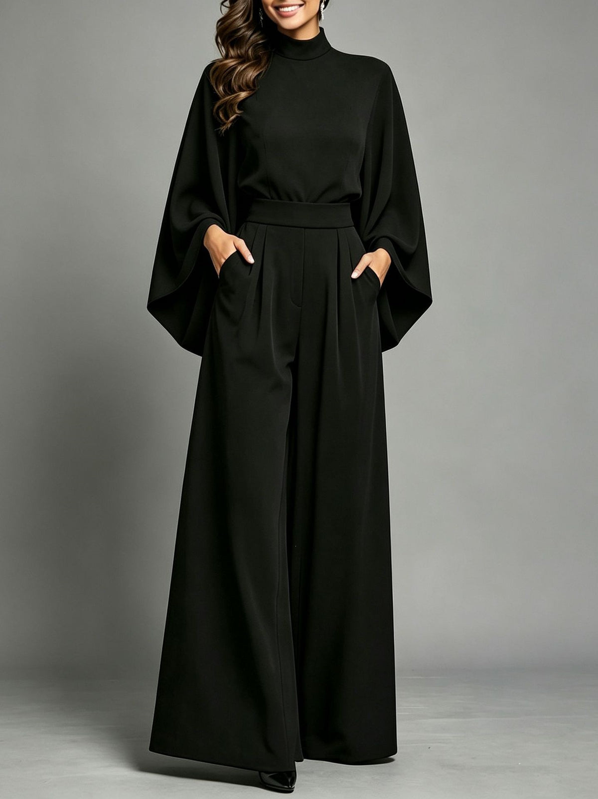 Women’s Turtleneck Top & Wide Leg Pants Set