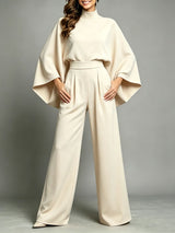 Women’s Turtleneck Top & Wide Leg Pants Set