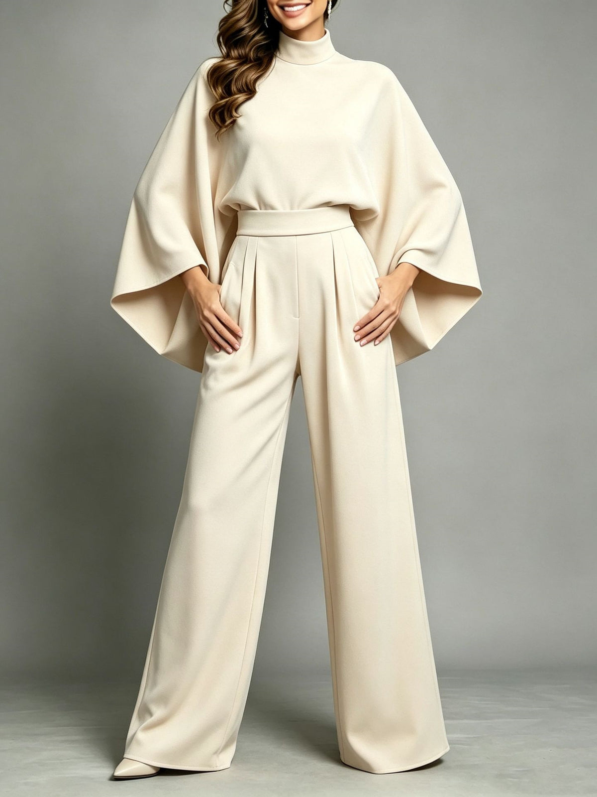 Women’s Turtleneck Top & Wide Leg Pants Set