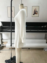 Women’s Fuzzy V-Neck Long Sleeve Mini Dress