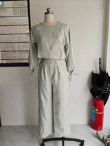 Women’s Cropped Top & Wide Leg Pants Set
