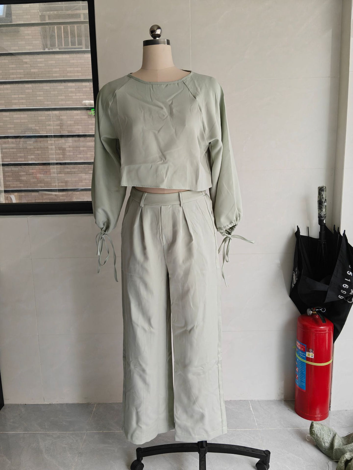 Women’s Cropped Top & Wide Leg Pants Set