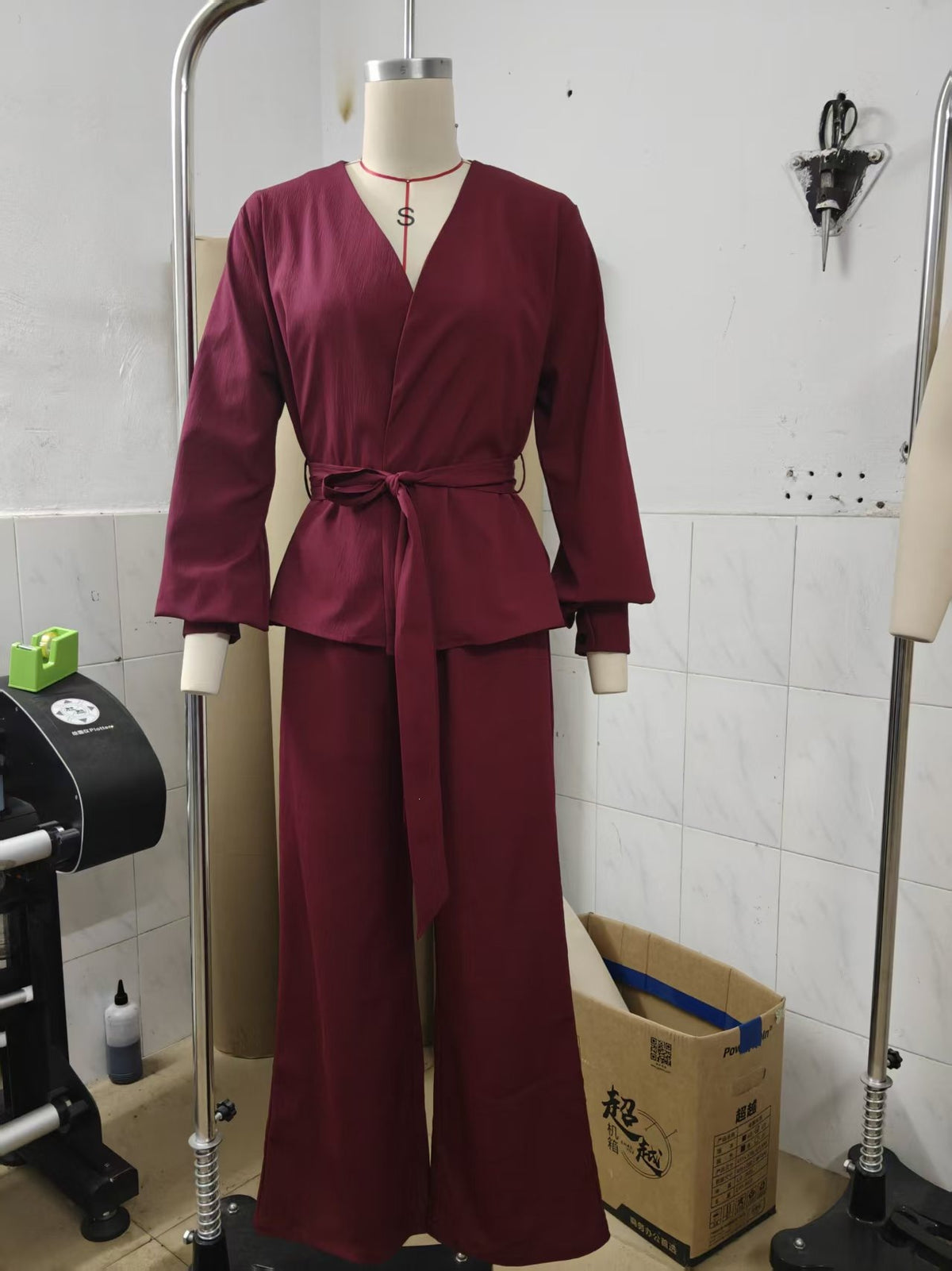 Women’s Wrap Top & Wide Leg Pants Set