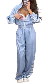 Women’s Zip Front Cargo Jogger Set