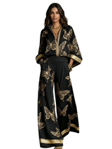 Women’s Butterfly Print Shirt & Pants Set
