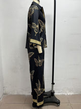 Women’s Butterfly Print Shirt & Pants Set